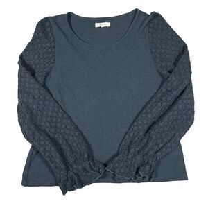 Madewell Jersey Lace Long Sleeve Shirt Small